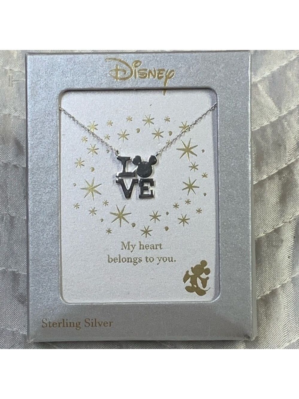 Disney Sterling Silver Love Mickey Necklace
